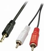 Cable 2 RCA a plug 3,5mm stereo, largo 1,50mts