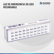 Luz de emergencia 30 leds, recargable, bateria de litio.