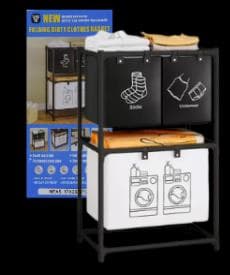 Organizador de lavadero, para colocar la ropa socia, dos niveles.