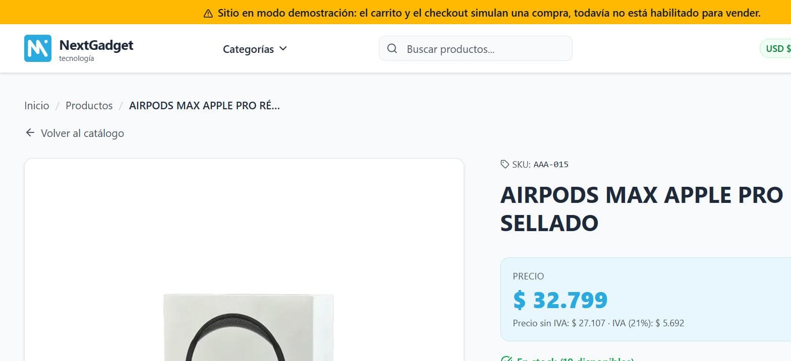 Detalle de un producto