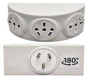 PROTOVOLT Adaptador electrico 1 a 3, gira 180 grados