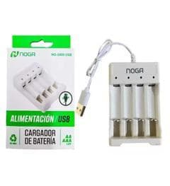Cargador para pilas AA y AAA, alimentacion USB.