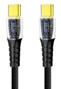 Cable USB a USB-C 60W Super Fast Charge 1M - Puntas transparentes y luminosas