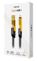 Cable 4en1 60W Multifunción Metálico Super Fast Charge - USB-C x2 + Lightning +