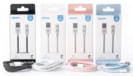 Cable Type C a USB, mallado, largo 1 metro